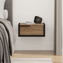 Hanah Home Mesita de Noche Moderna Madera Negra y Oud